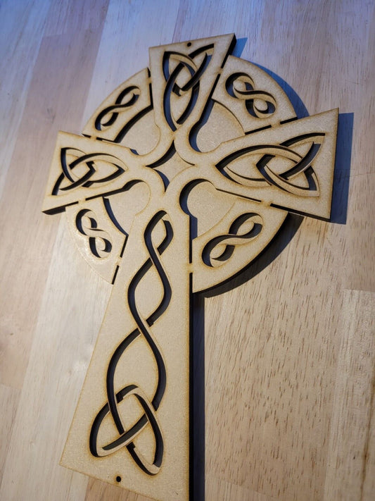 Large Wooden Celtic Cross Crucifix Sign Wall Door Hanging Plaque Ready to Paint