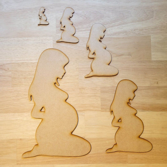 Wooden MDF Pregnancy Bump Baby Shower Silhouette available in Various Sizes