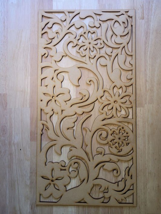 Floral Decorative Screen Radiator Cabinet Laser Cut Panel 2FT x 4FT 3mm 6mm 0011