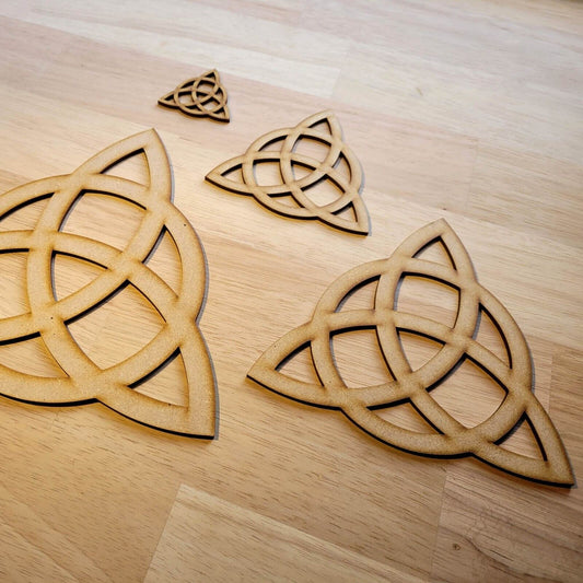 Large Wooden MDF Triquetra Symbol Shape 5-60cm Celtic wicca Trinity Knot Craft