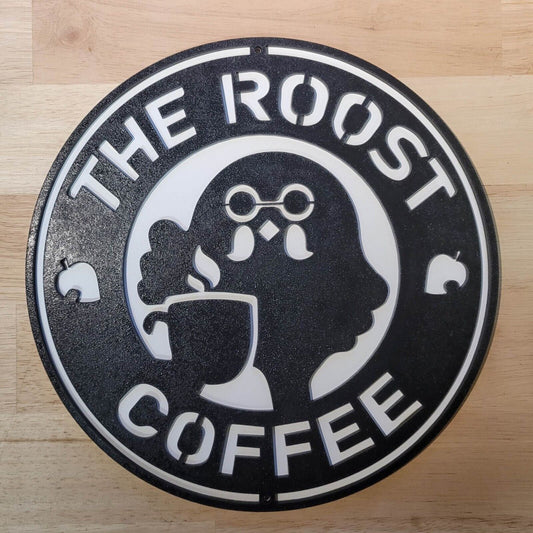 Large The Roost 3D Coffee Sign Game Wall art Hanging Plaque wooden Painted Gamer