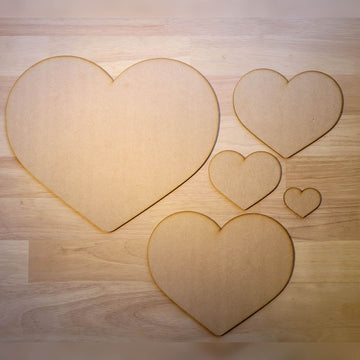 Wooden Large Blank Hearts Craft Shape 5-60cm MDF Embellishment Love Decoration