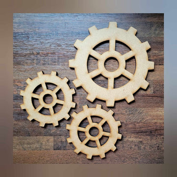 Large Wooden Steampunk Cogs Shapes MDF 5-60cm 6mm Thick Sign Craft Laser Cut