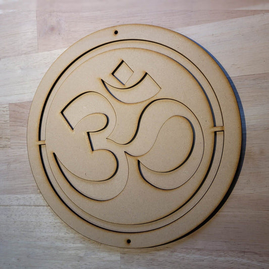 Large Wooden OM Spiritual 3D OHM Decor Sign Wall Door Hanging Yoga Plaque 6 mm