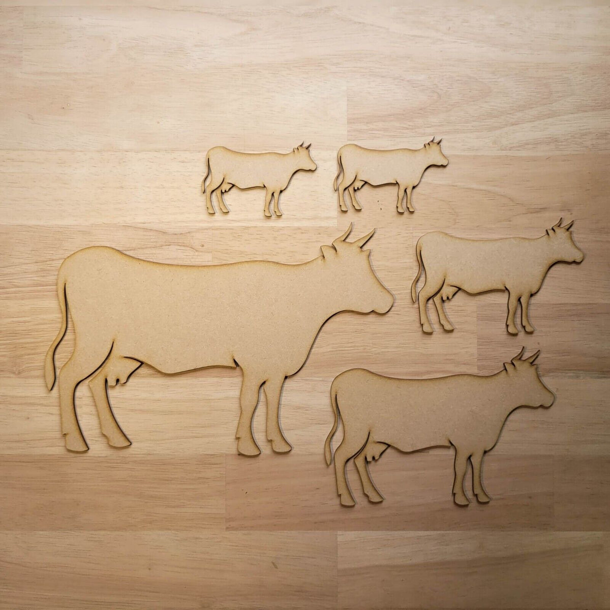 Rectangular Cow Large Wooden Farm Animal Cow Shapes MDF 10-60cm 3mm Thick Sign Craft L