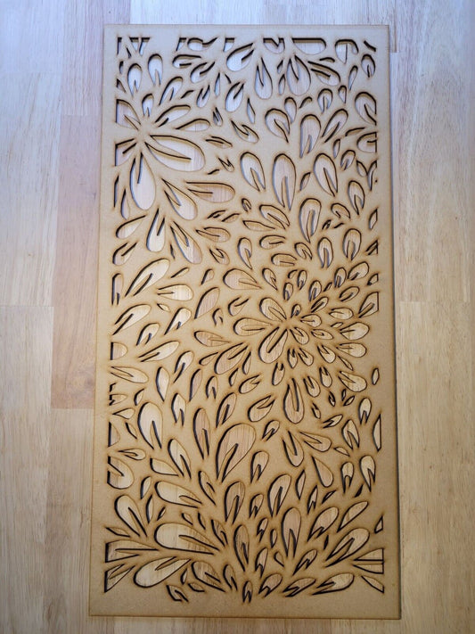 Leaf Splash Decorative Screen Radiator Cabinet Cut Panel 2FT x 4FT 3mm 6mm 0048